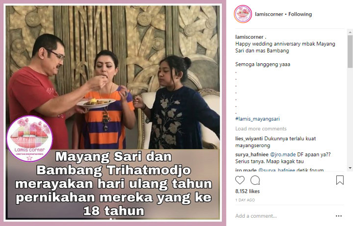 Putri Mayangsari dan Bambang Trihatmodjo