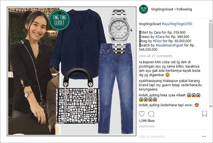 Pakai Jam Rp 500 Juta, OOTD Ayu Ting Ting Saat Makan Bareng Adik Bikin Syok