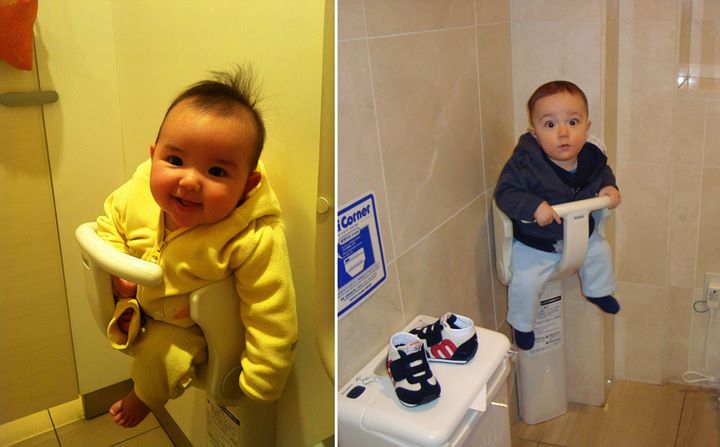 2. Kursi Bayi di Tembok Kamar Mandi