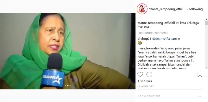Reaksi Netter Soal Eza Gionino VS Ibunda
