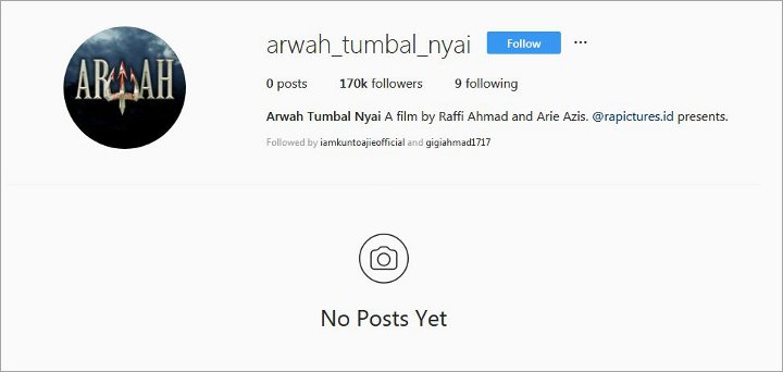 Akun Instagram \'Arwah Tumbal Nyai\'