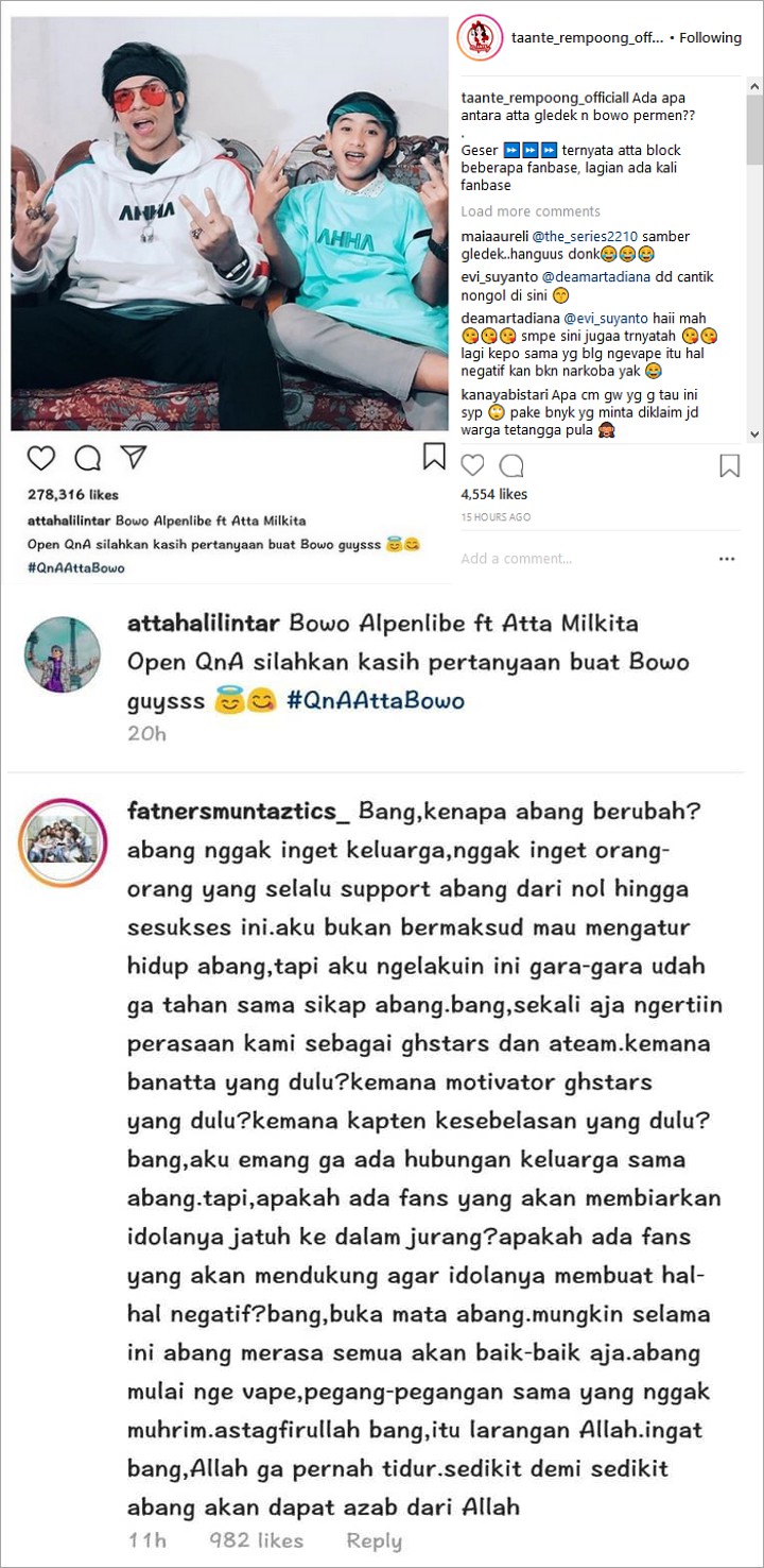 Atta Halilintar Banjir Protes