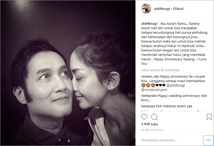 Aldi Bragi Rayakan Anniversary