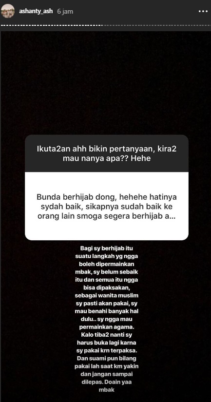 Diminta Berhijab Seperti Nikita Mirzani cs, Ashanty: Saya Enggak Mau Permainkan Agama