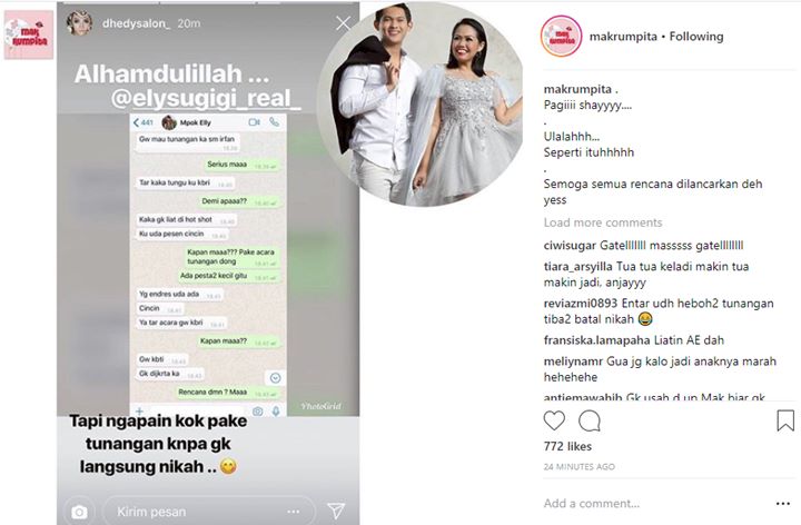 Sudah Pesan Cincin Seharga Rp 5 Juta, Ely Sugigi-Irfan Sbaztian Bakal Tunangan