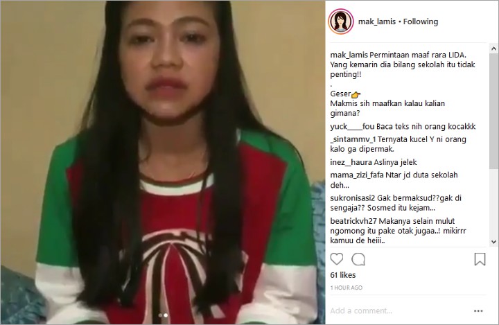 Rara LIDA Minta Maaf