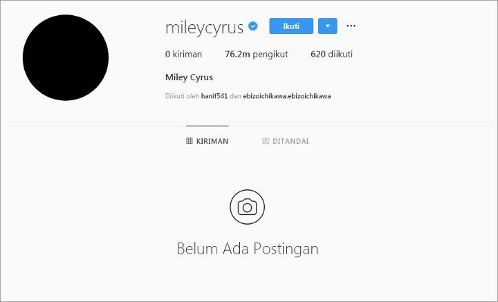 miley hapus postingan