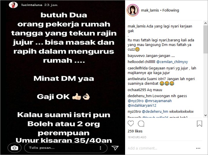 Lucinta Luna Cari Asisten Rumah Tangga, Netter Soroti Syarat-Syaratnya