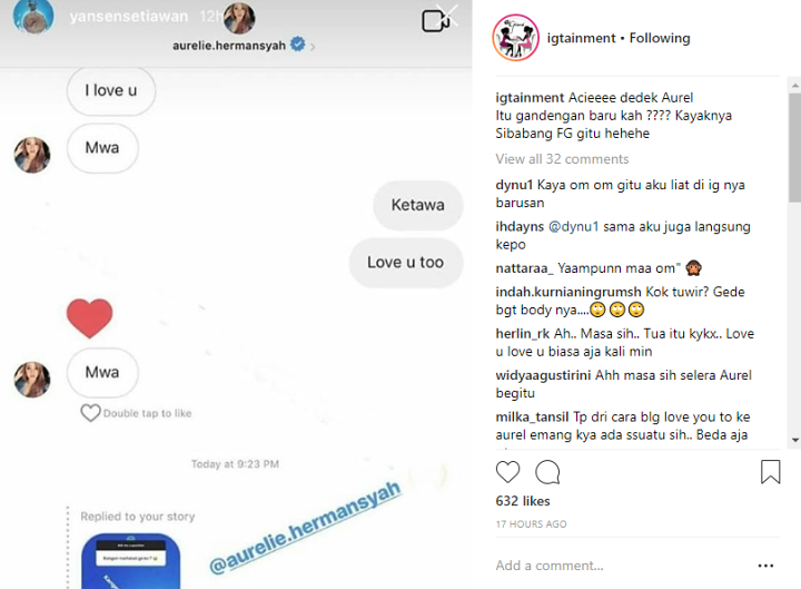 Peercakapan pesan Aurel Hermansyah dan seorang pria