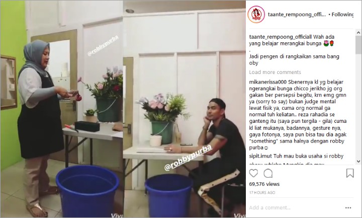 Belajar Merangkai Bunga Diejek Ngondek, Robby Purba Dibela Netter Habis-Habisan