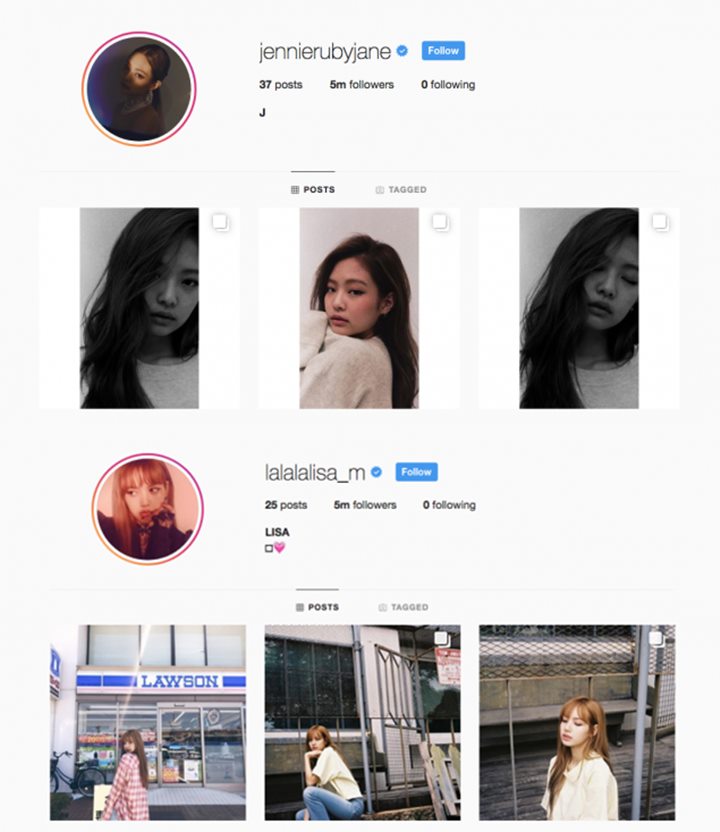 Followers Jennie dan Lisa