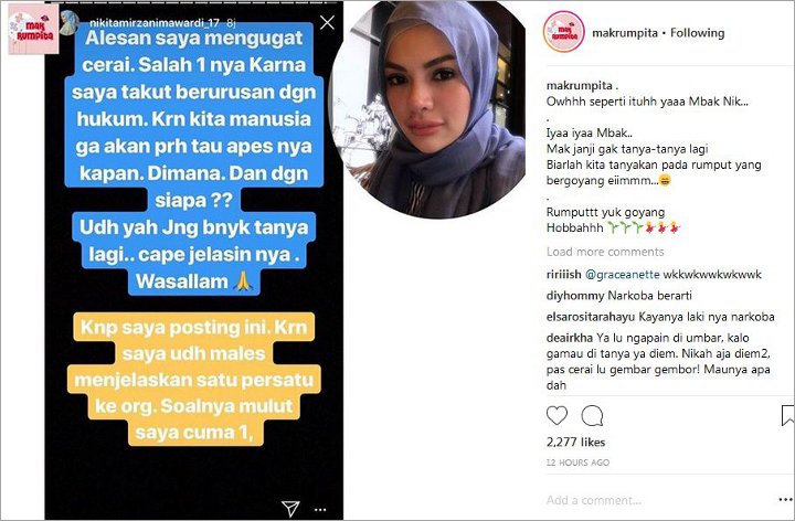 Nikita Mirzani Takut Terjerat Hukum