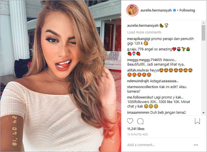 Pamer Selfie, Aurel Hermansyah Dipuji Cantik Eksotis Mirip Bule
