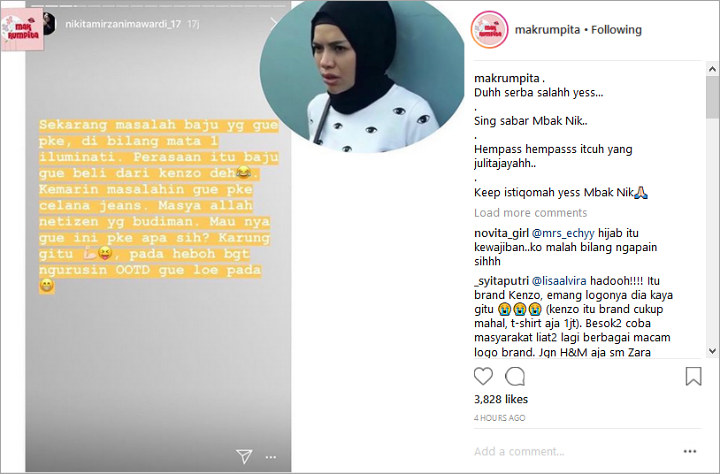 Baju Branded Disindir Mengandung Lambang Iluminati, Nikita Mirzani Sentil Netter