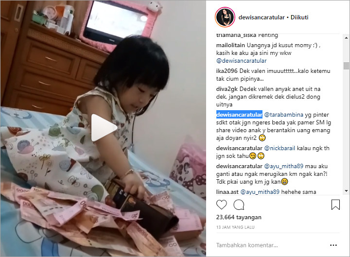 Dicibir Pamer Usai Unggah Video Anak Main Uang, Dewi Sanca Geram