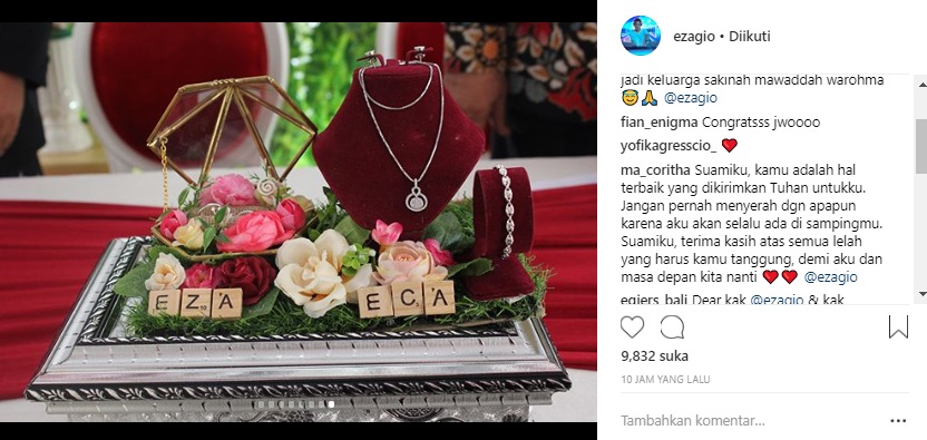 komentar Istri Eza Gionino