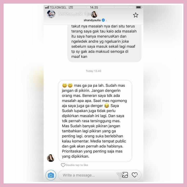 Balasan Shandy Aulia Atas Permintaan Maaf Sule