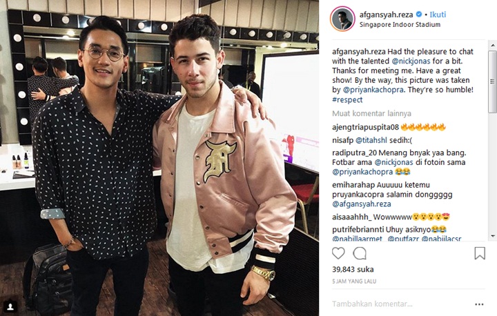 Afgan Foto Bareng Nick Jonas