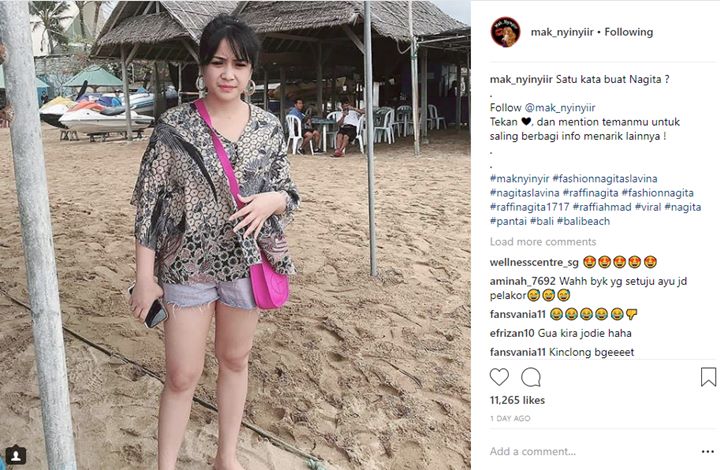 Nagita Slavina di Pantai