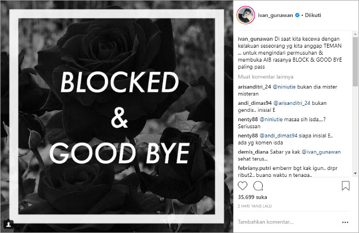 Ivan Gunawan Ungkap Siapa Teman Yang Diblokir, Dari Kalangan Artis?