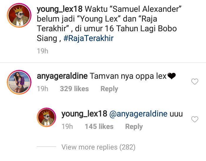 Anya Geraldine Puji Young Lex, Warganet Geger