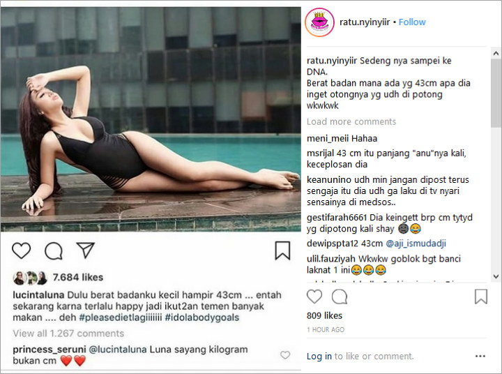 Niat Puji Diri Sendiri, Postingan Lucinta Luna Ini Malah Jadi Bahan Tertawaan Netter