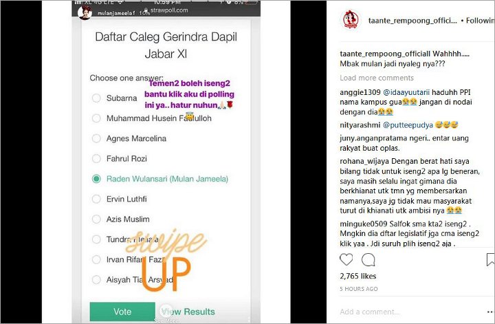 Polling Mulan Jadi Caleg