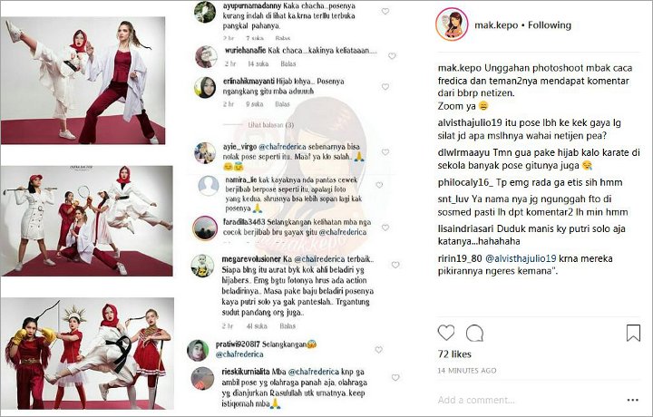 Cibiran Netter tentang Pose Ngangkang Chacha Frederica