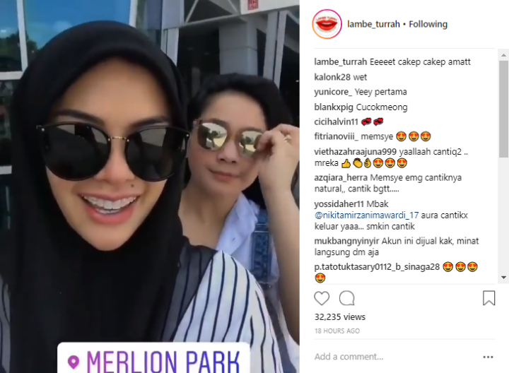 Nikita Mirzani dan <a href='https://sumsel.tribunnews.com/tag/nagita-slavina' title='Nagita Slavina'>Nagita Slavina</a> ketemu di Singapura