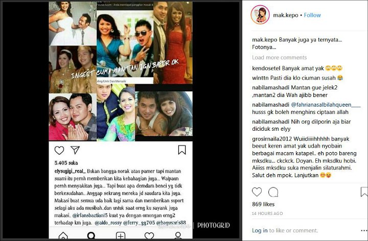 Ely Sugigi Unggah Foto Deretan Mantan Suami, Netter: Ganteng-Ganteng Semua