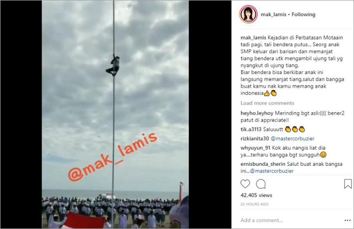 Remaja PanjatTiang Bendera Viral