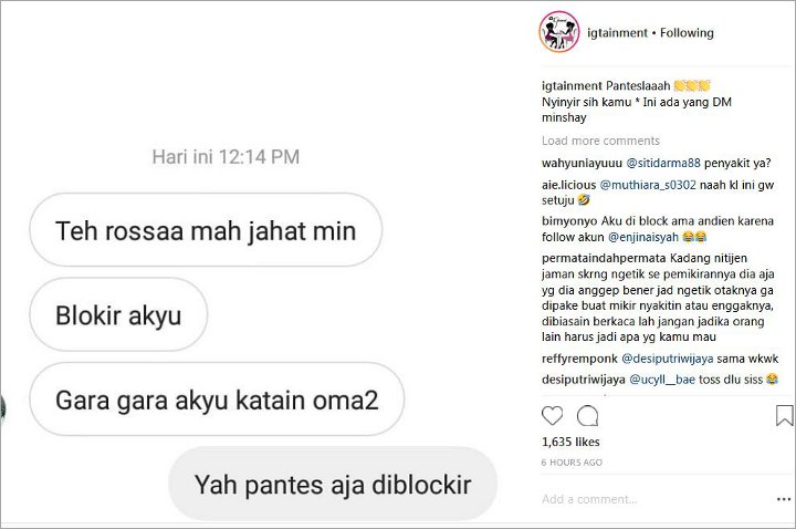 Netter yang Ejek Rossa Mirip Oma-Oma Kena Cibir Balik