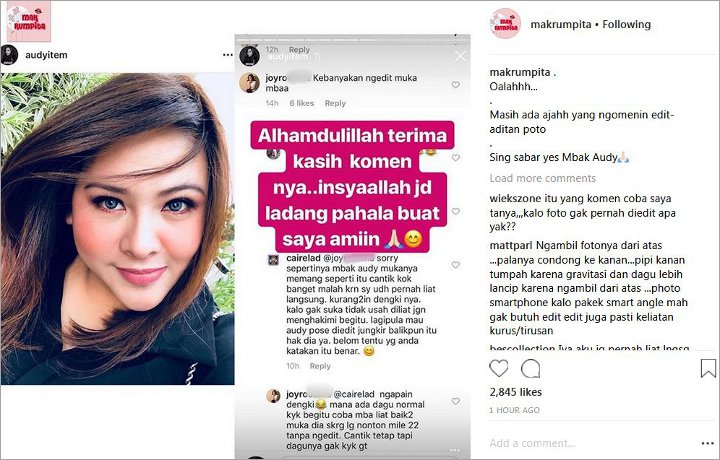 Audy Diledek Kebanyakan Edit Wajah
