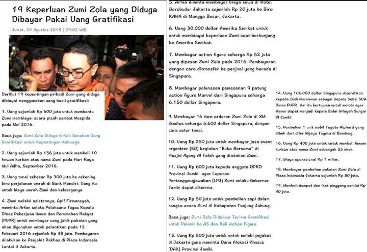 Bikin Geram, Terungkap 19 Keperluan Zumi Zola yang Diduga Dibayar Pakai Uang Gratifikasi