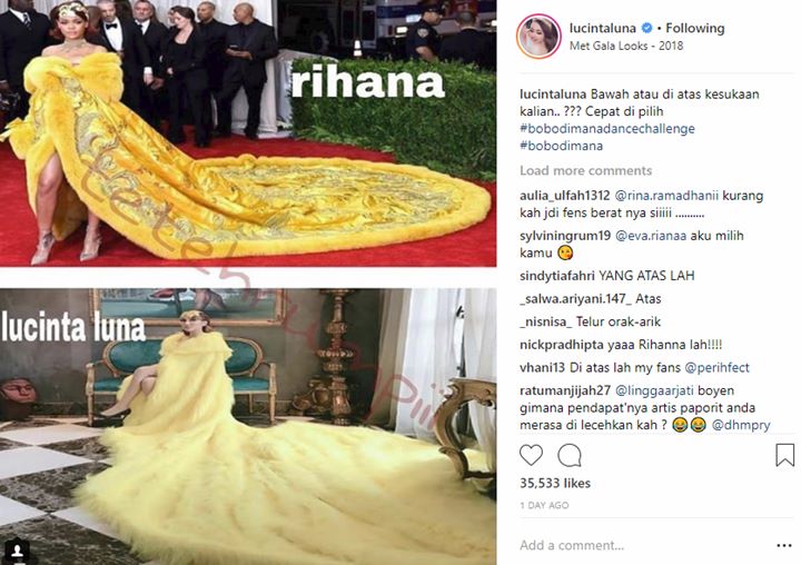 Gaun Kuning Lucinta Luna Diejek Serupa Telur