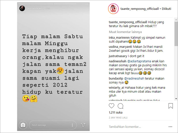 Dewi Sanca Tulis Curahan Hatinya, Netter Malah Gagal Fokus Komentari Ini