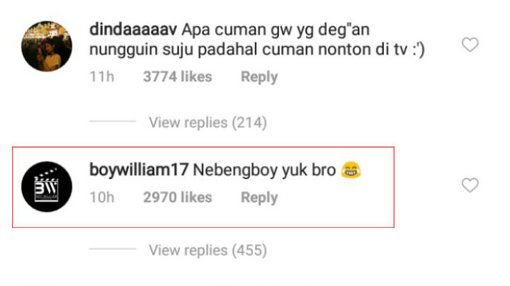 Boy William Komentari Instagram Choi Siwon