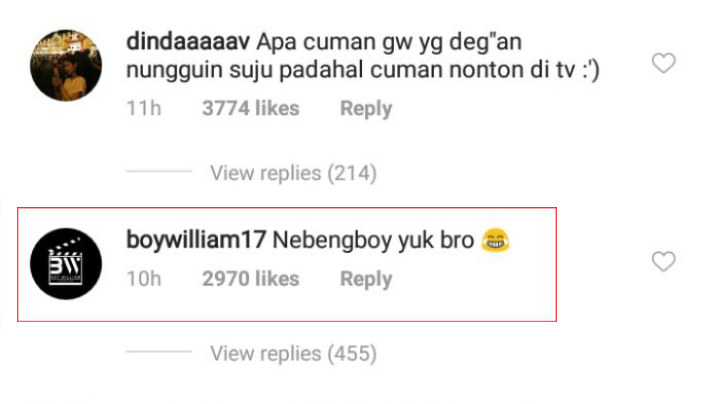 Boy William Komentari Instagram Choi Siwon