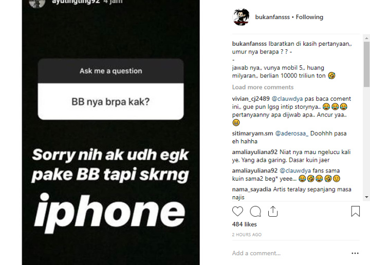 Jawaban Ayu Ting Ting