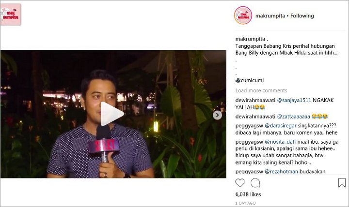 Kriss Hatta Curiga Isu Billy Syahputra-Hilda Putus Cuma Gimmick, Reaksi Netter Menohok
