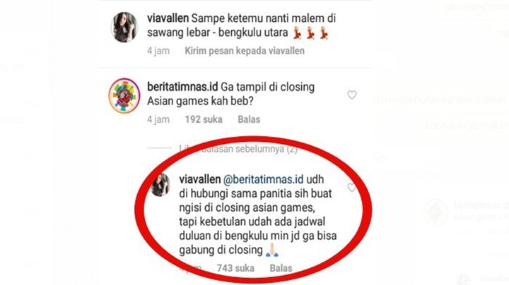 Alasan Via Vallen Tak Tampil di Asian Games