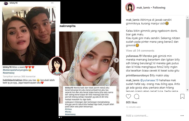 Foto Billy Syahputra dan Hilda Vitria