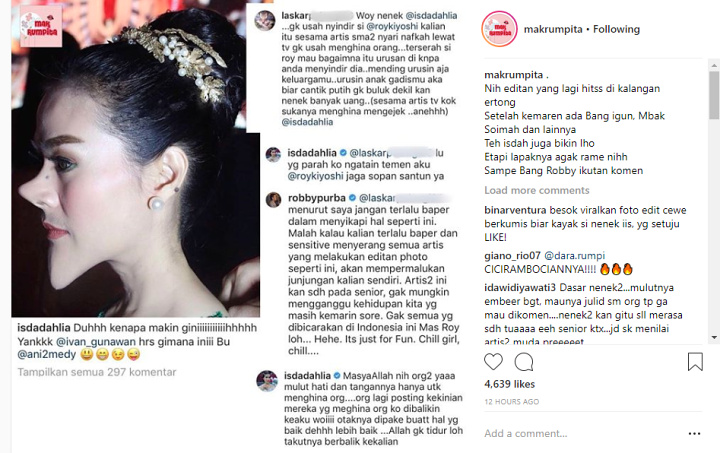 Dituduh Bully Roy Kiyoshi Soal Foto Dagu Lancip, Iis Dahlia Dapat Pembelaan dari Robby Purba