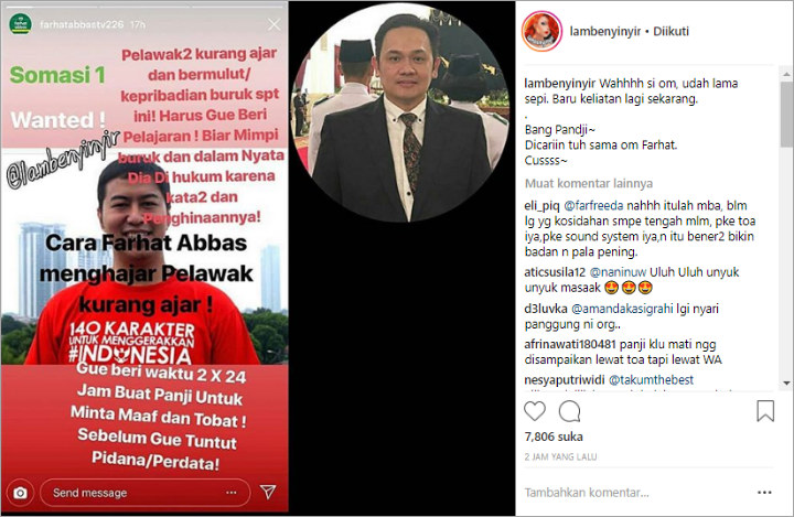 Dianggap Pelawak Kurang Ajar, Farhat Abbas Mendadak Somasi Pandji Pragiwaksono