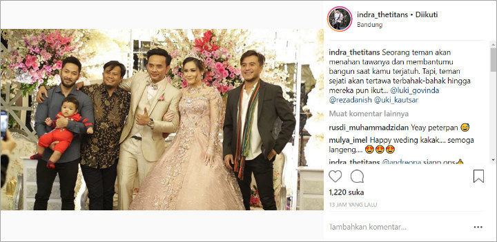 Bikin Fans Peterpan Bahagia, Uki dan Reza Hadir di Pernikahan Indra The Titans