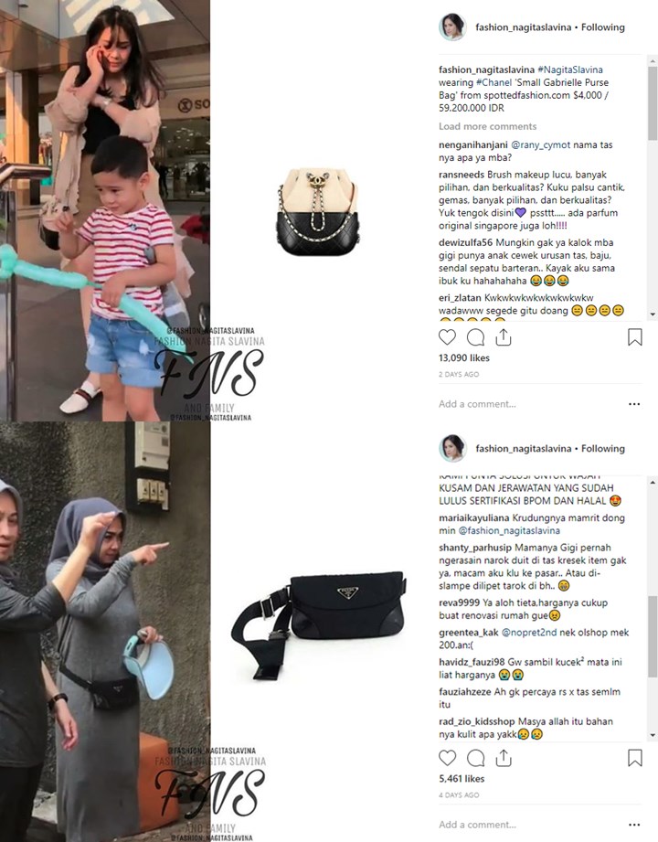 Tas Nagita Slavina dan Rieta Amilia
