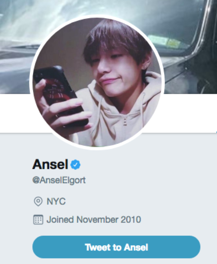 Kocaknya Ansel Elgort Gunakan Foto Manyun V BTS Jadi Foto Profil Twitter