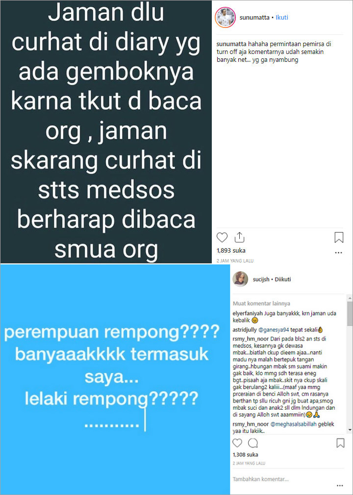 Sunu vs Suci Perang Status