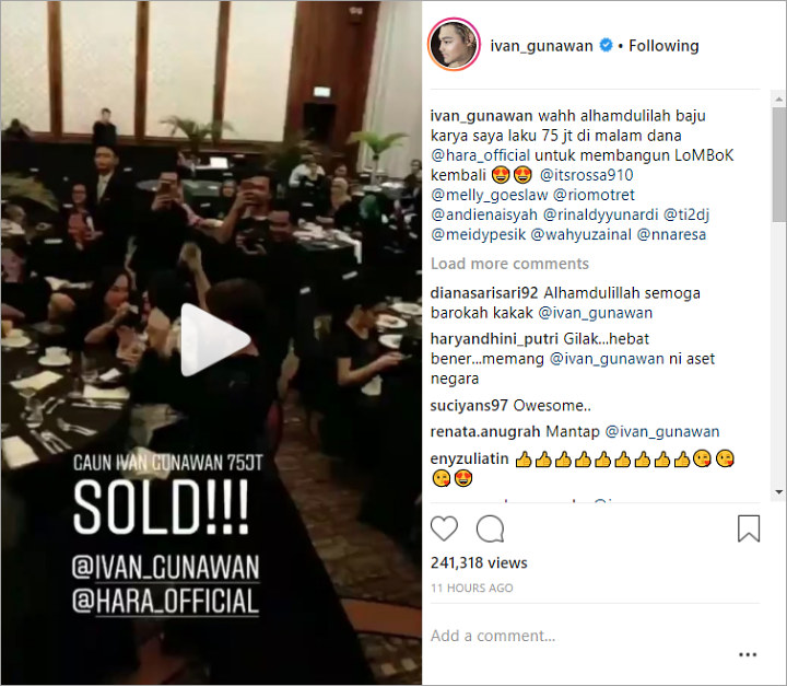 Ivan Gunawan Jual Baju untuk Korban Gempa Lombok