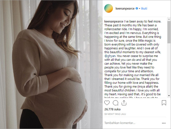 Keenan Pearce Tak Sabar Nantikan Buah Hatinya